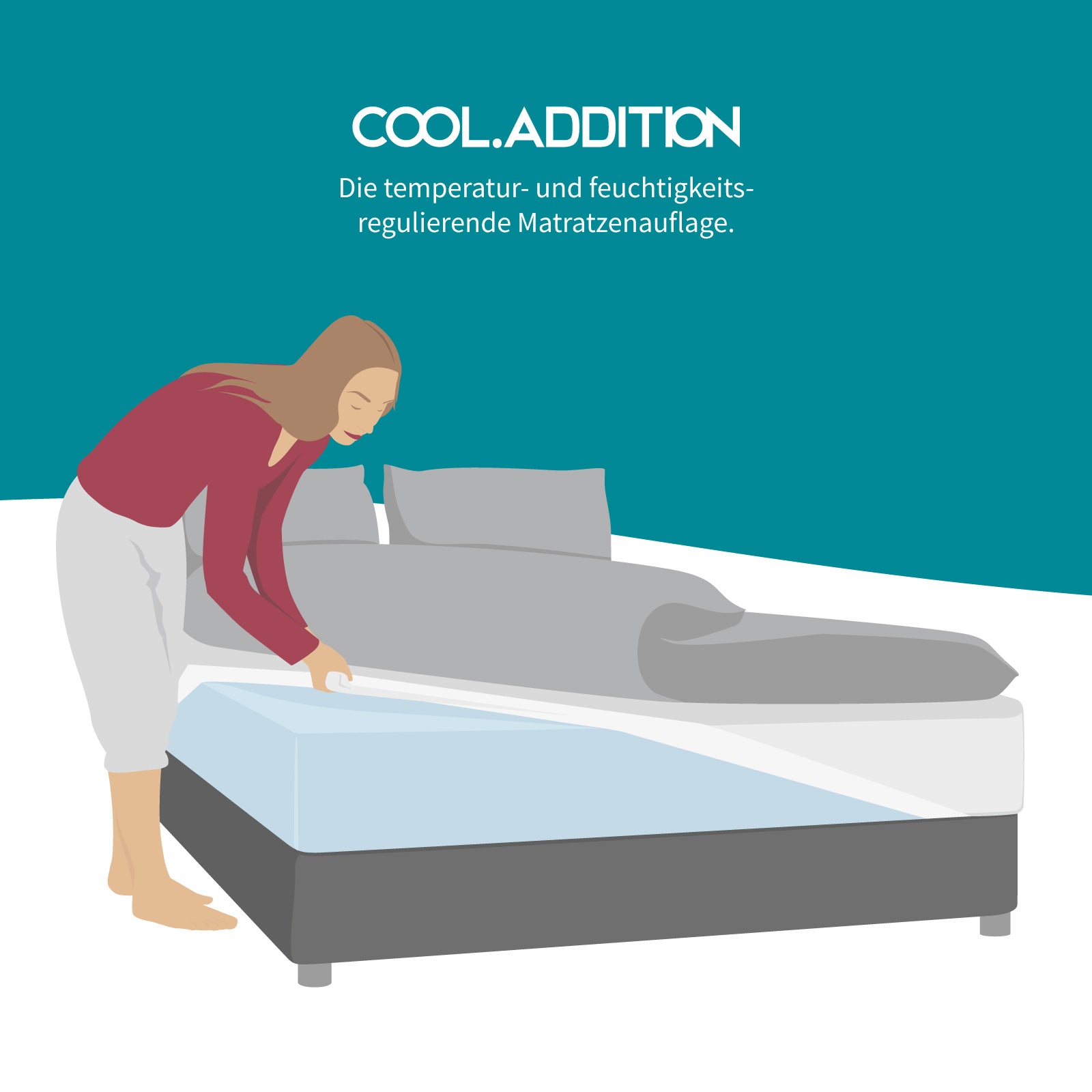 Temperaturregulierendes Zusatzlaken Cool.ADDITION  - Kühleffekt für ideales Schlafklima | Mildert Hitzewallungen
