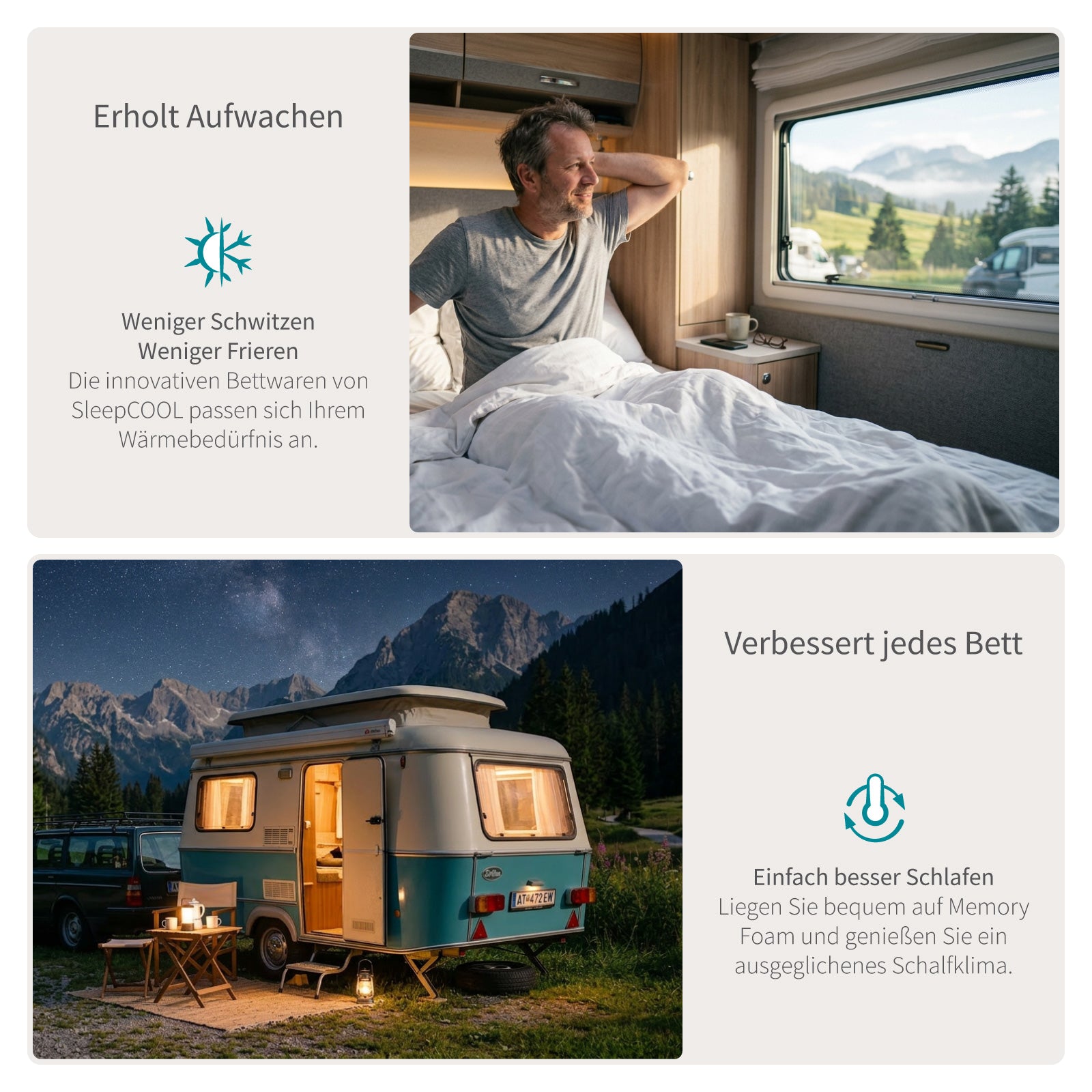 Cool.ADAPTIVE – Temperaturregulierende Komfortauflage aus Memory Foam für erholsamen Schlaf