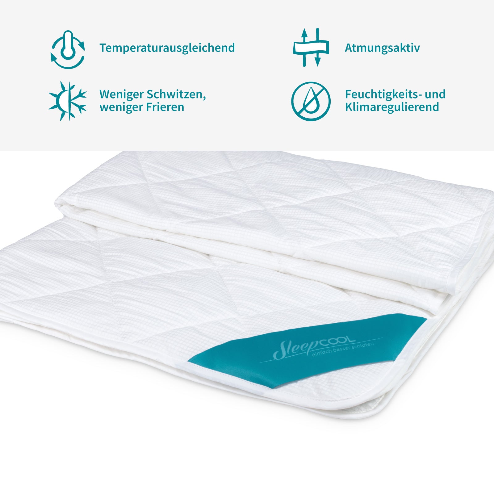 Extra leichte Bettdecke COOL.BREEZE - Bettdecke mit doppeltem Kühleffe –  Sleepcool – Einfach besser schlafen