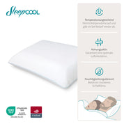 Kopfkissen Cool.COMFORT: Temperaturregulierendes Memoryfoam Kissen - Schaumkissen gegen Schwitzen & Nackenschmerzen