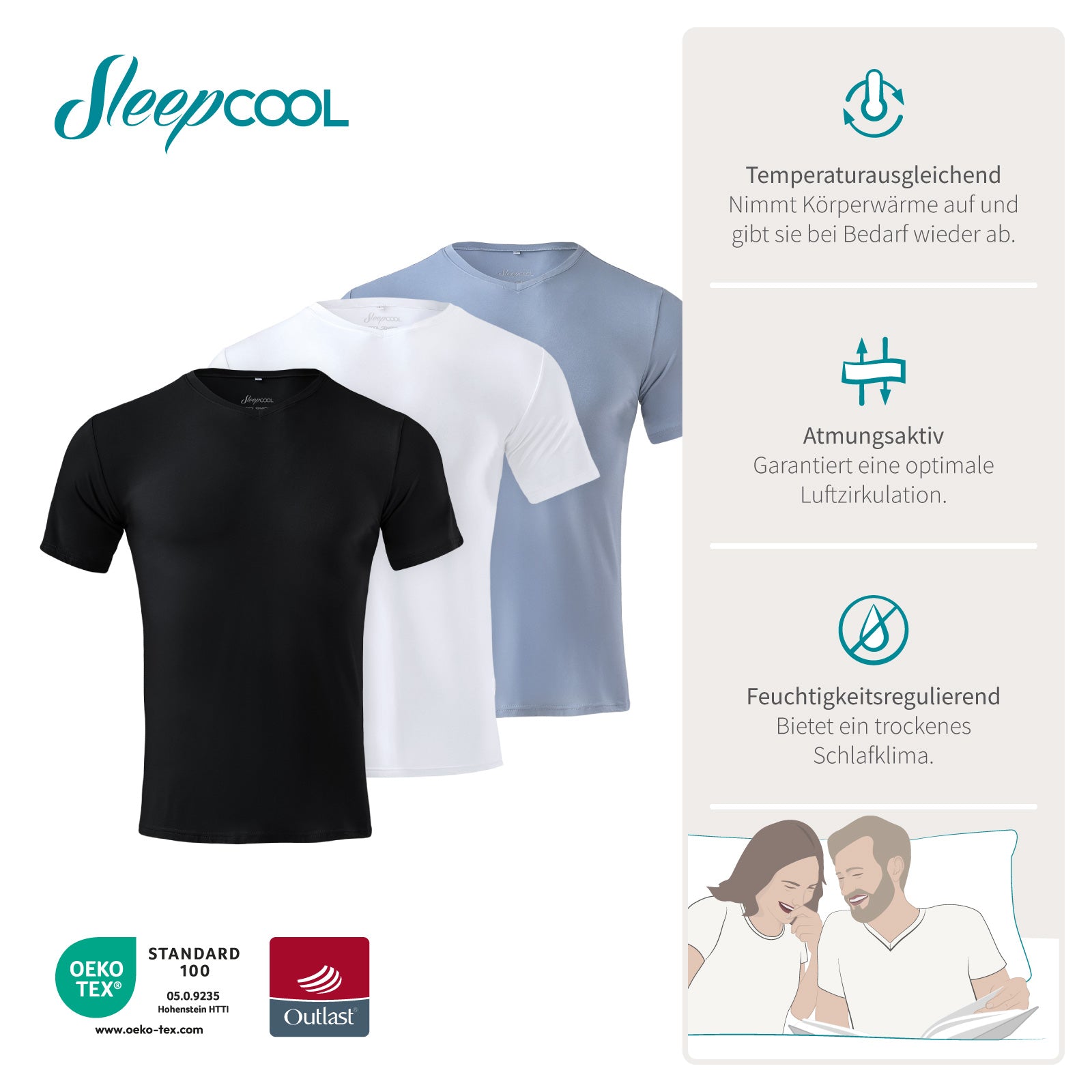 Cool.SENSES – Funktionsshirt für Herrren mit Outlast®-Technologie - Leicht, weich, atmungsaktiv, perfekt geschnitten