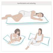Seitenschläferkissen mit Kühleffekt 40x145cm, Cool.WAVE - Premium Körperkissen, Body Pillow, Stillkissen, Füllung anpassbar, Ökotex, Waschbar