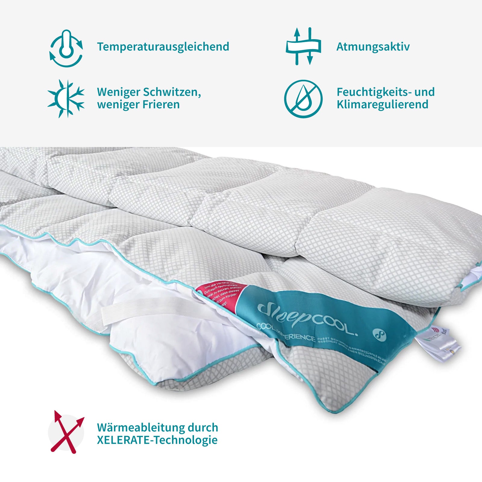 Temperaturregulierende Matratzenauflage - COOL.XPERIENCE - Weniger schwitzen, weniger frieren