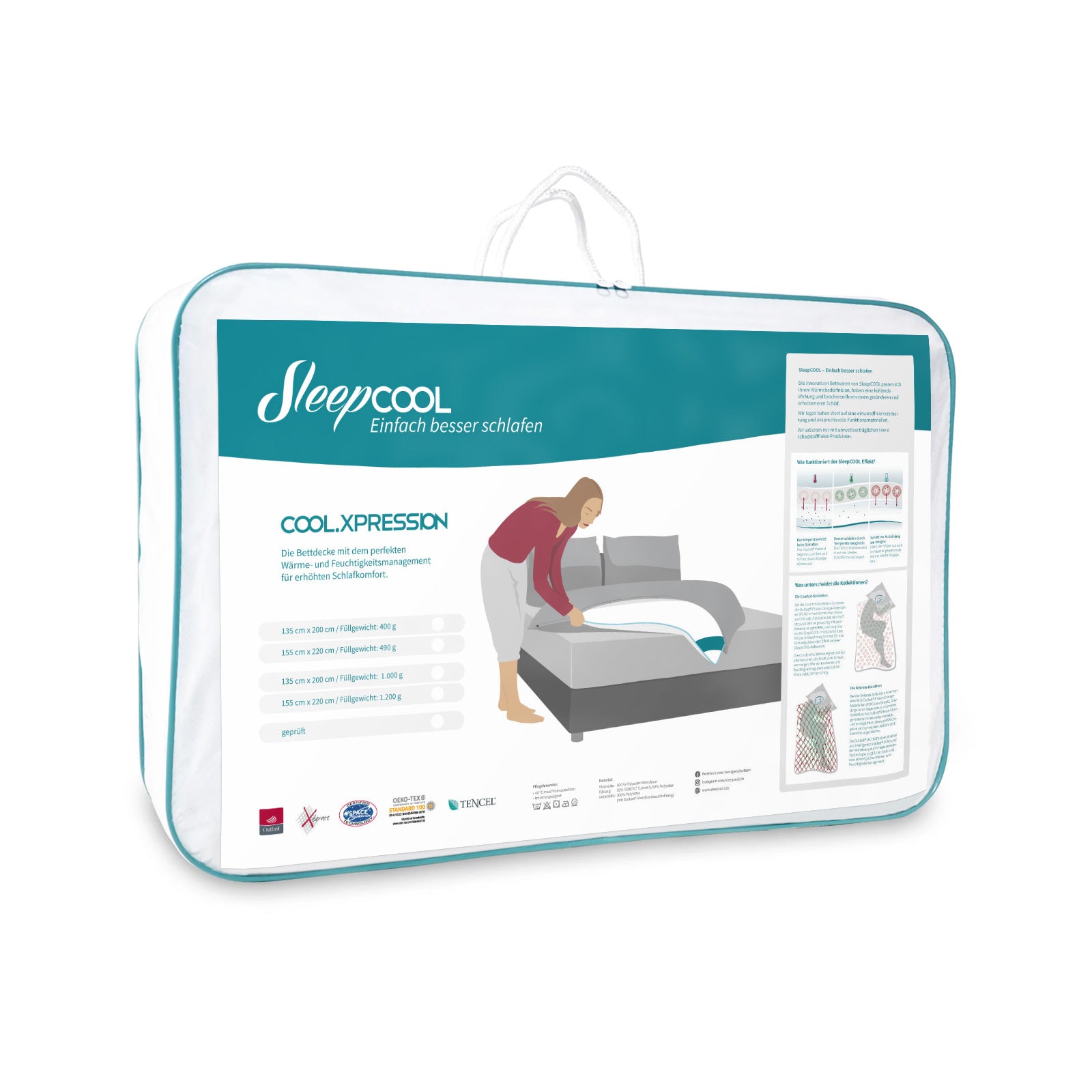 Temperature-regulating Duvet (400g-490g) COOL.XPRESSION-Light, breathable quilt cover-Not too warm, not too cold