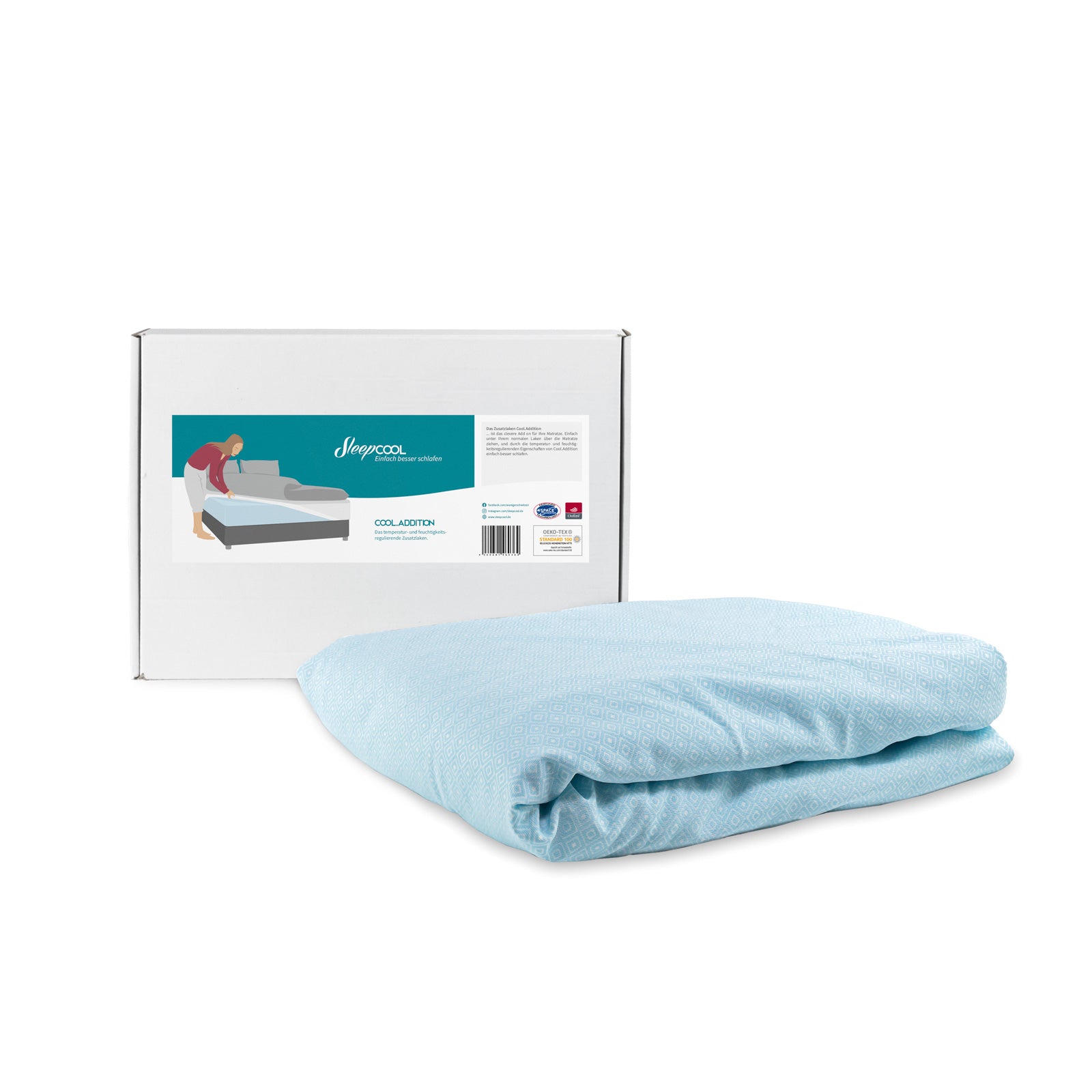 Temperature-regulating additional sheet Cool.ADDITION - Ideal sleeping climate, breathable, sweat less, freeze less
