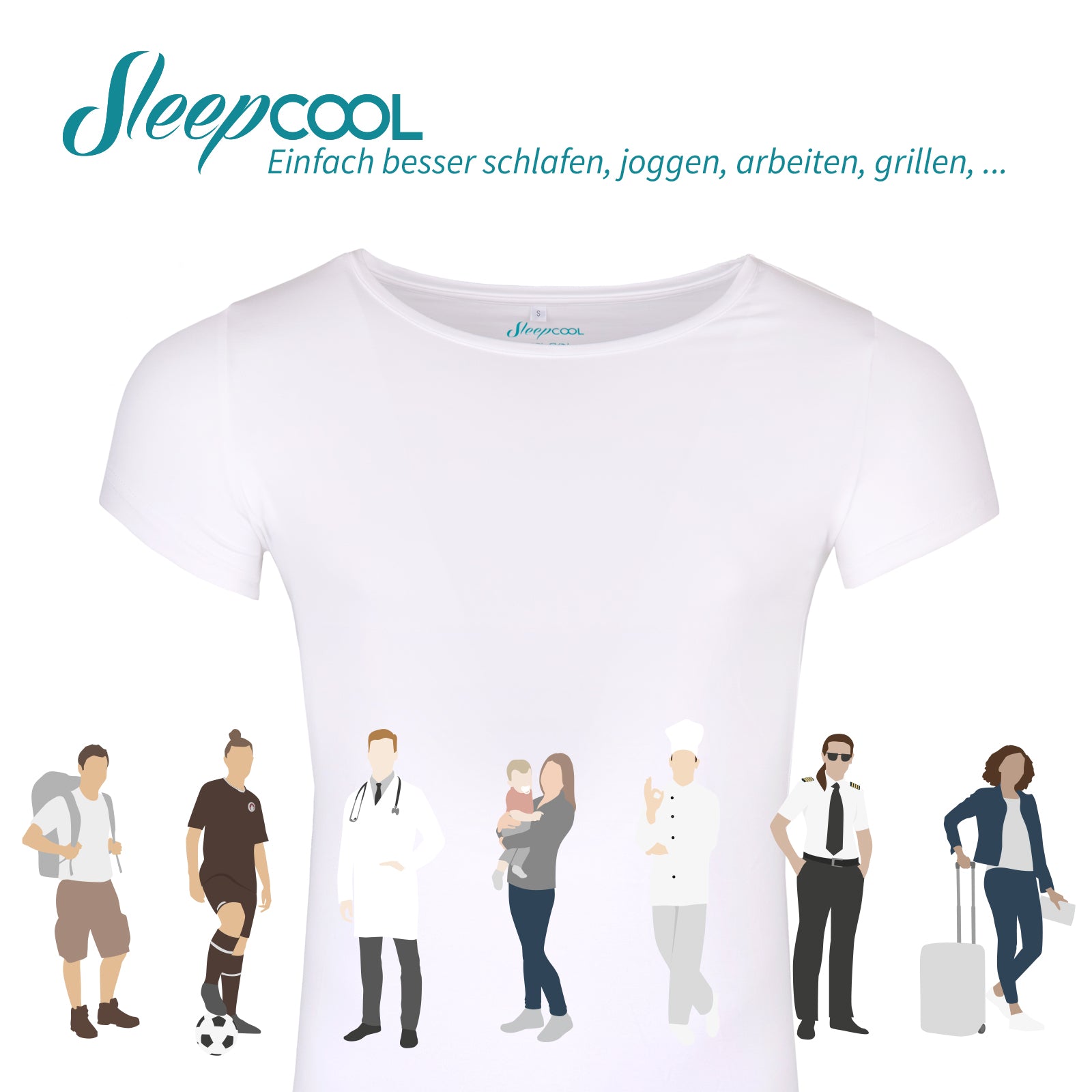 T-Shirt mit Kühleffekt, Damen, COOL.SKIN, SleepCOOL, angenehme Frische durch Kühleffekt