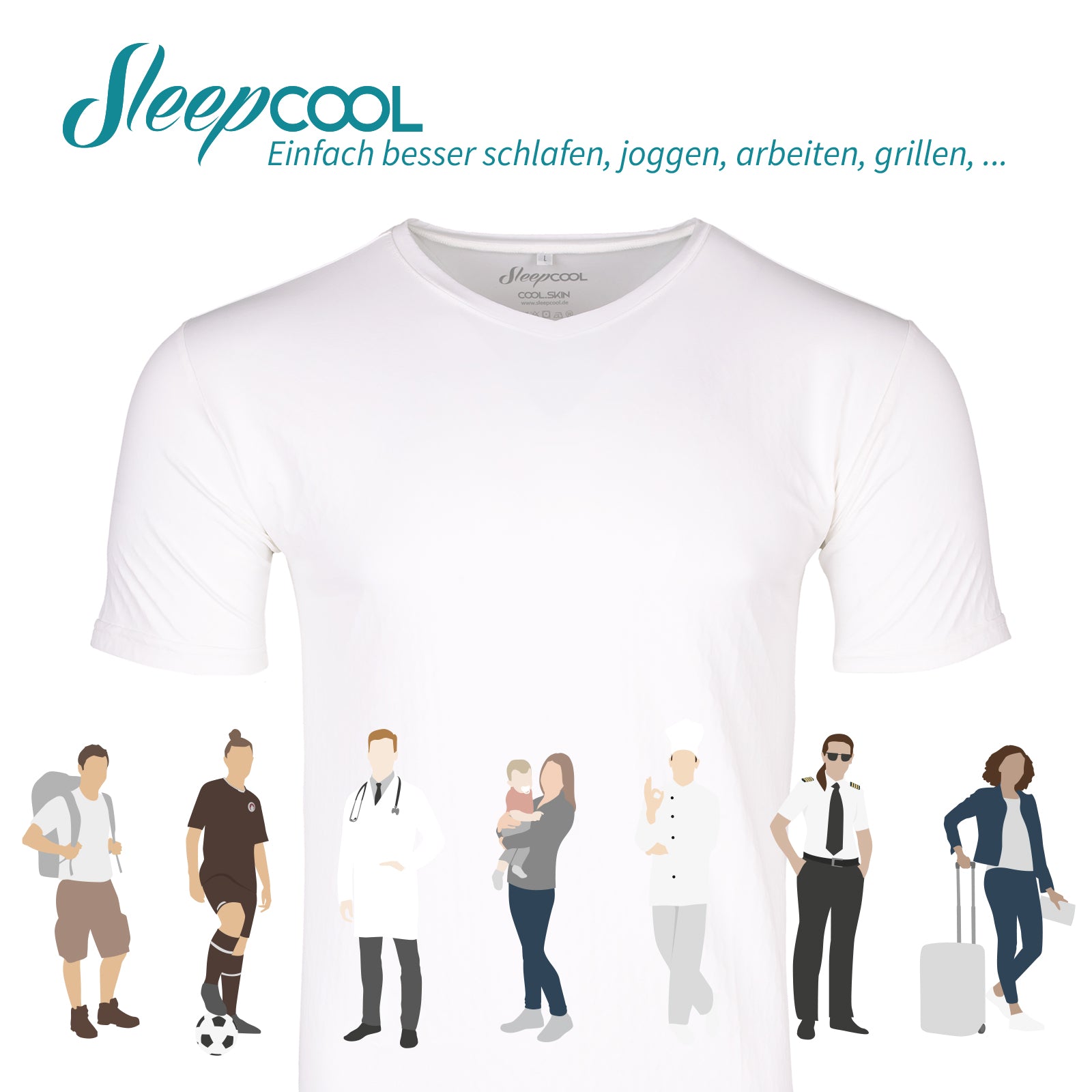 Men's shirt cool.skin - function shirt for men with cooling effect, the sleepcool feeling to take away